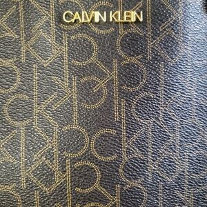 Calvin Klein Black and Gold Monogram Bag Purse